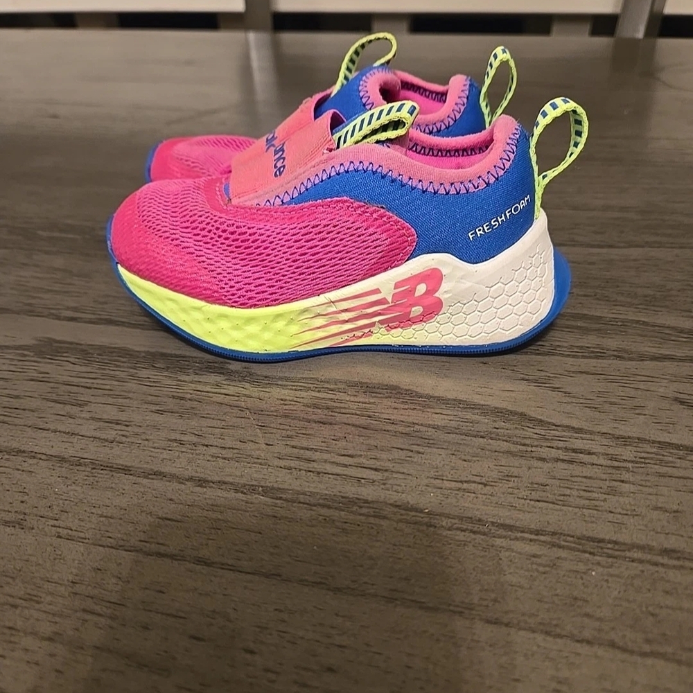 New Balance Kids' Sneakers in Pink and Blue with Neon Accents